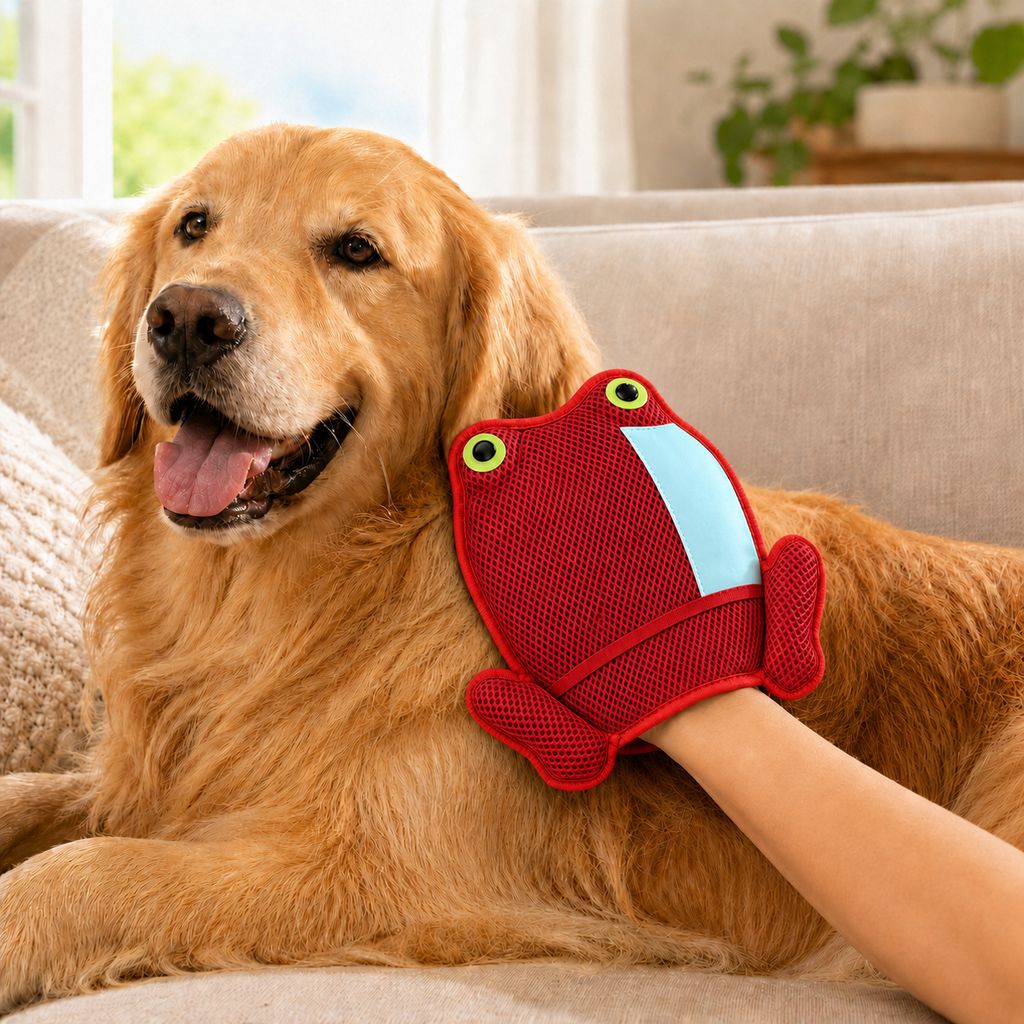 Froggy Pet Hair Removal Grooming Mitt for Cats & Dogs