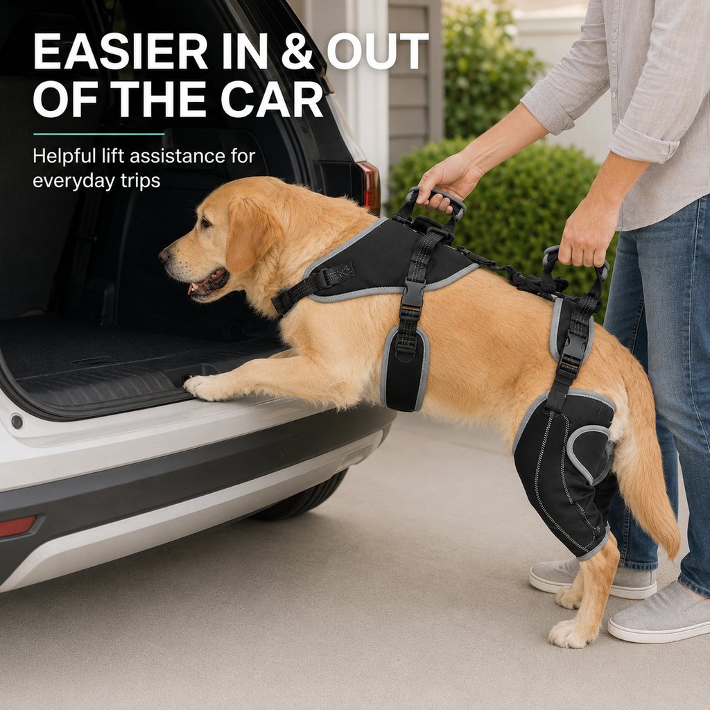 Full-Body Dog Lift Harness with Dual Rear-Leg Support | Easier Standing, Stairs & Car Entry