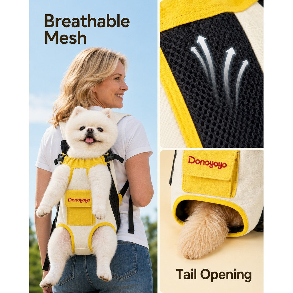 Front-Facing Pet Carrier Backpack for Cats & Small Dogs, Hands-Free Travel Carrier With Breathable Mesh, Adjustable Neck