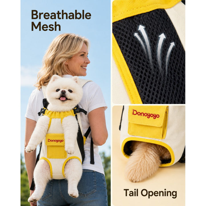 Front-Facing Pet Carrier Backpack for Cats & Small Dogs, Hands-Free Travel Carrier With Breathable Mesh, Adjustable Neck