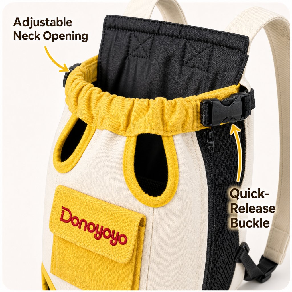 Front-Facing Pet Carrier Backpack for Cats & Small Dogs, Hands-Free Travel Carrier With Breathable Mesh, Adjustable Neck