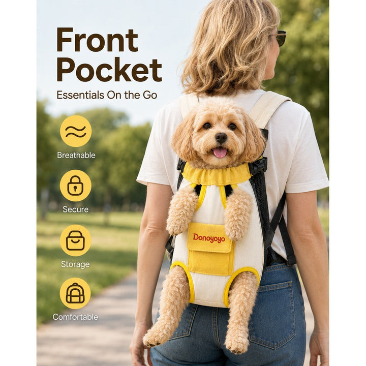 Front-Facing Pet Carrier Backpack for Cats & Small Dogs, Hands-Free Travel Carrier With Breathable Mesh, Adjustable Neck