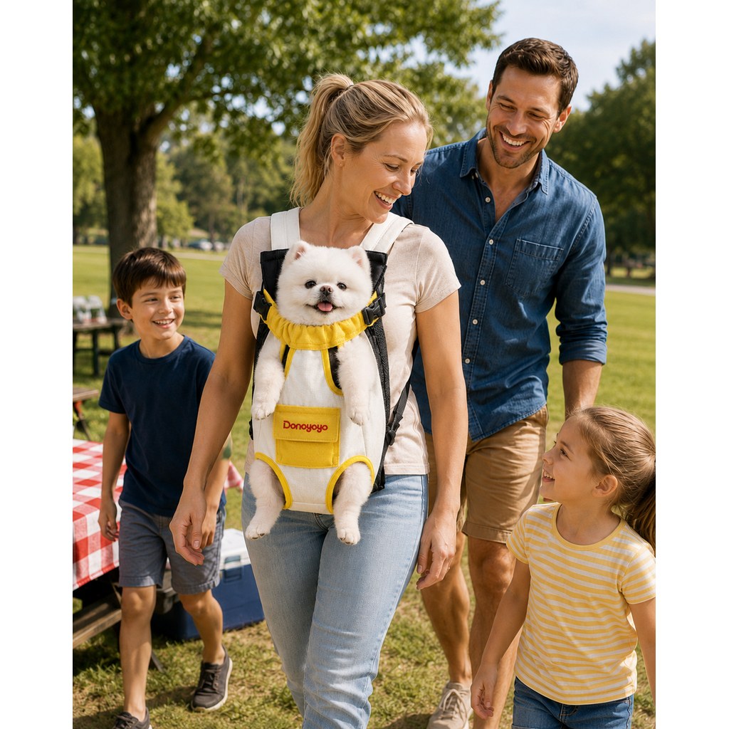 Front-Facing Pet Carrier Backpack for Cats & Small Dogs, Hands-Free Travel Carrier With Breathable Mesh, Adjustable Neck