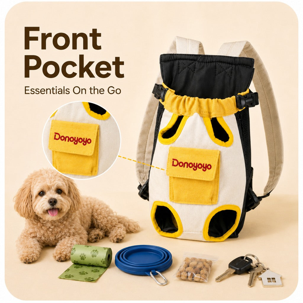 Front-Facing Pet Carrier Backpack for Cats & Small Dogs, Hands-Free Travel Carrier With Breathable Mesh, Adjustable Neck