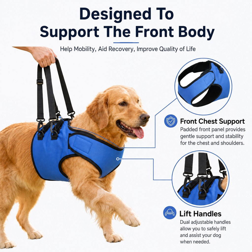 Front Leg Support Harness for Senior Dogs | Mobility Lift Aid for Walking, Stairs & Car Rides