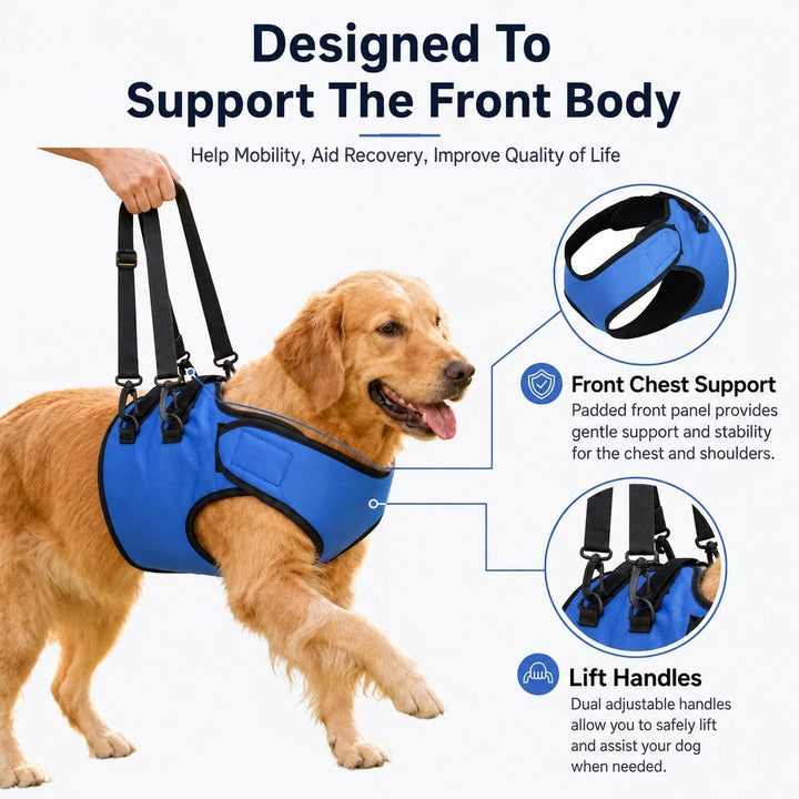 Front Leg Support Harness for Senior Dogs | Mobility Lift Aid for Walking, Stairs & Car Rides