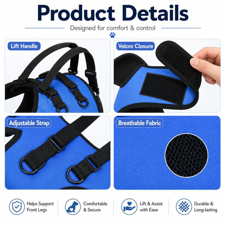 Front Leg Support Harness for Senior Dogs | Mobility Lift Aid for Walking, Stairs & Car Rides