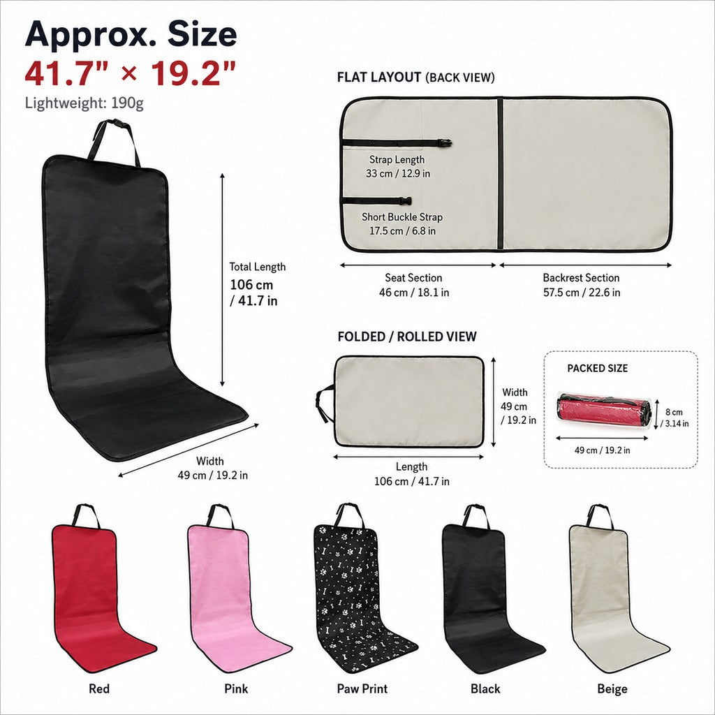 Front Seat Pet Car Cover for Dogs | Waterproof Seat Protector for Mud, Fur & Scratches