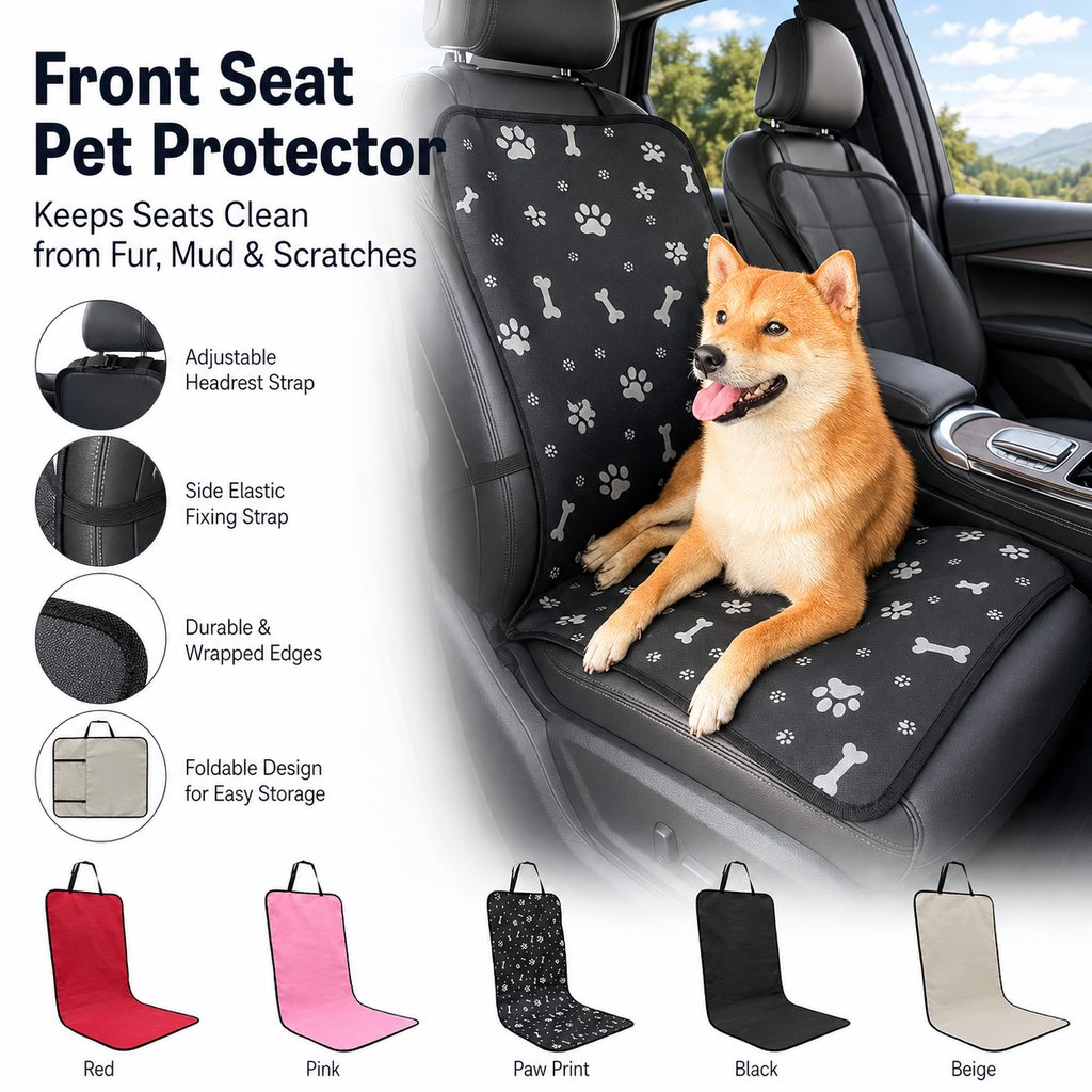 Front Seat Pet Car Cover for Dogs | Waterproof Seat Protector for Mud, Fur & Scratches