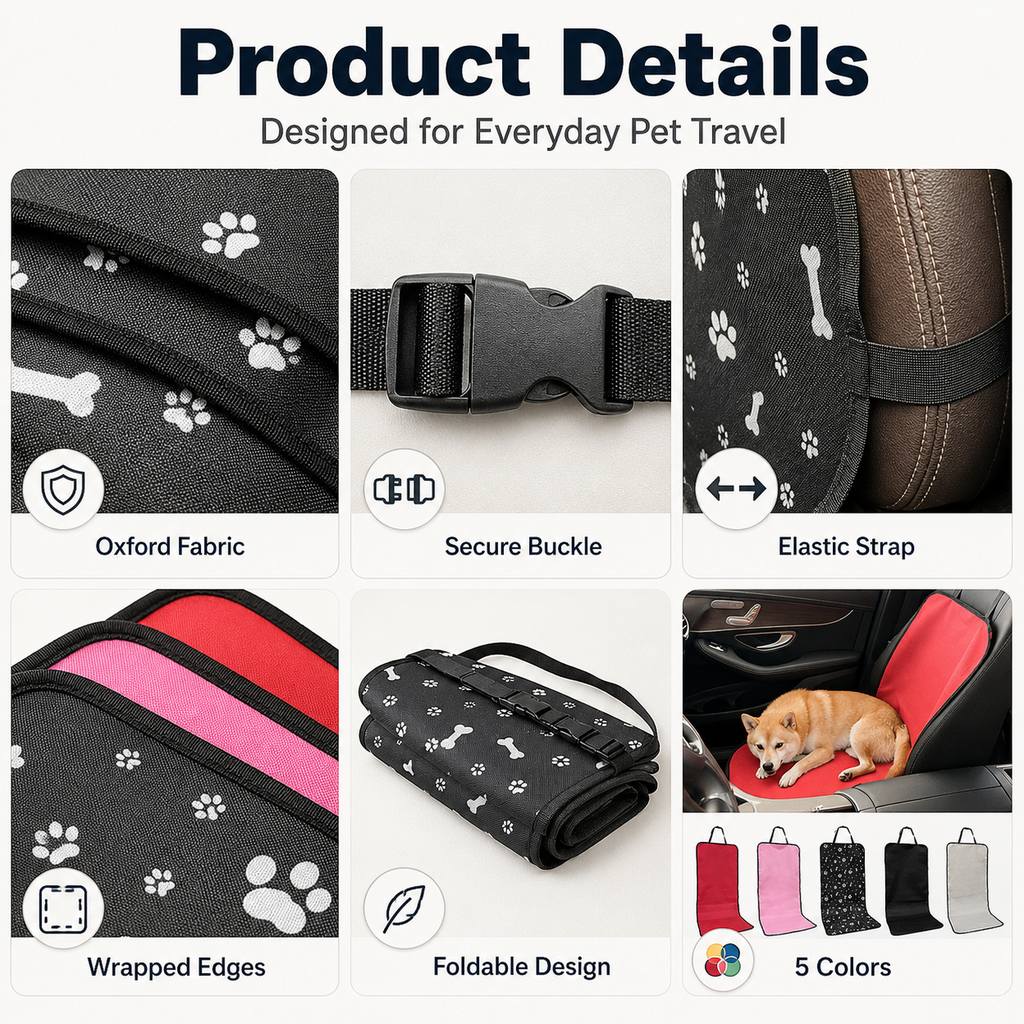 Front Seat Pet Car Cover for Dogs | Waterproof Seat Protector for Mud, Fur & Scratches
