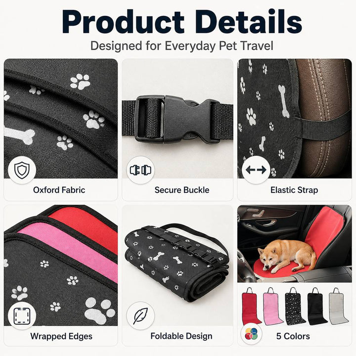 Front Seat Pet Car Cover for Dogs | Waterproof Seat Protector for Mud, Fur & Scratches