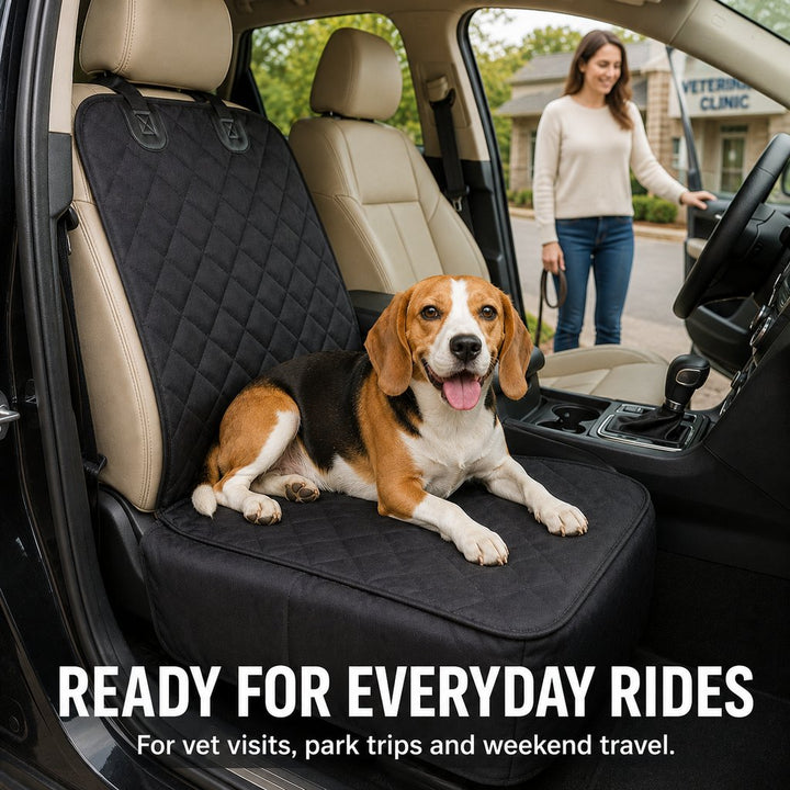 Front Seat Pet Car Seat Cover with Seat Belt Tether | Passenger Seat Protector
