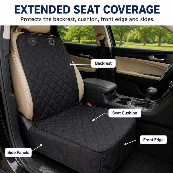 Front Seat Pet Car Seat Cover with Seat Belt Tether | Passenger Seat Protector