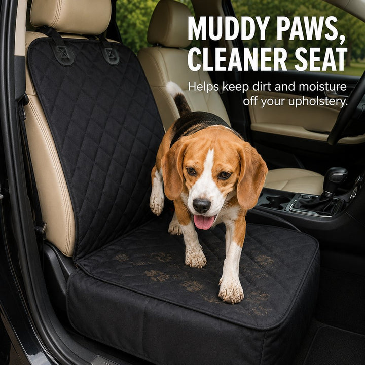 Front Seat Pet Car Seat Cover with Seat Belt Tether | Passenger Seat Protector