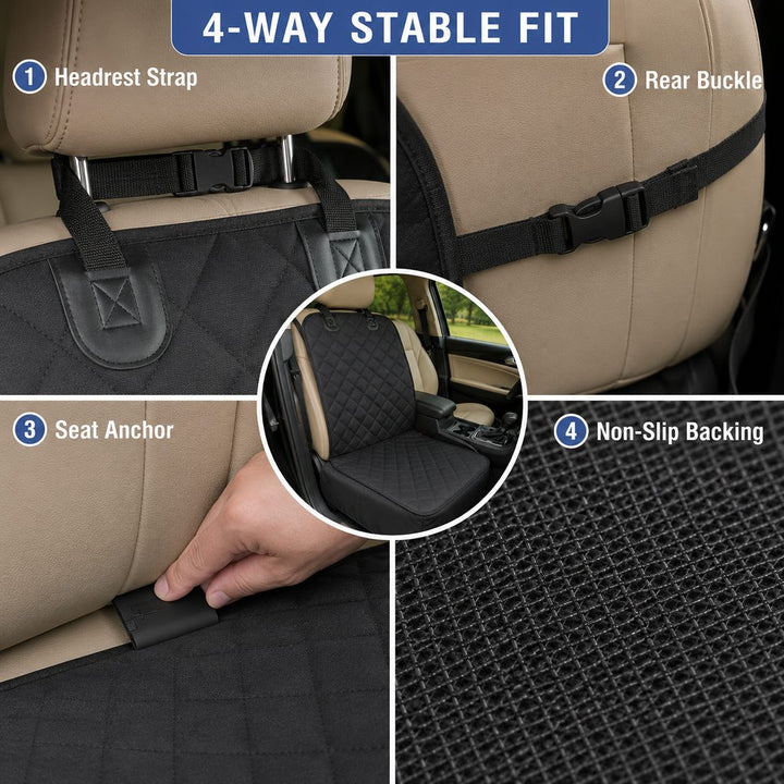 Front Seat Pet Car Seat Cover with Seat Belt Tether | Passenger Seat Protector