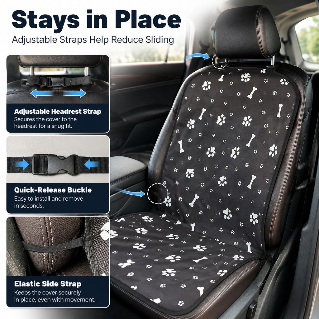Front Seat Pet Car Cover for Dogs | Waterproof Seat Protector for Mud, Fur & Scratches
