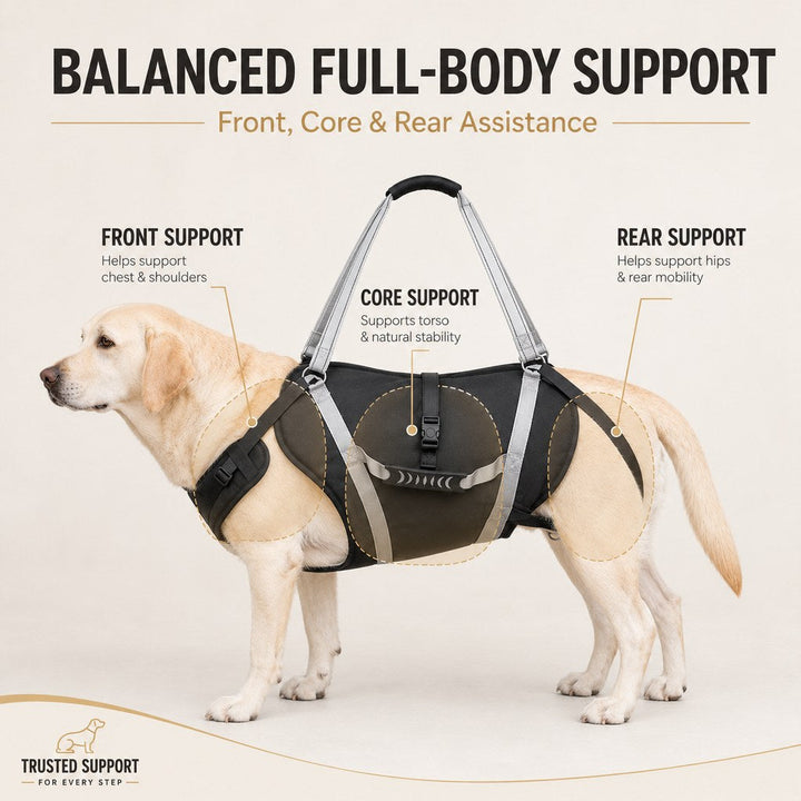 Full-Body Dog Lift Support Harness for Large Senior Dogs | Easier Stairs, Standing & Car Entry
