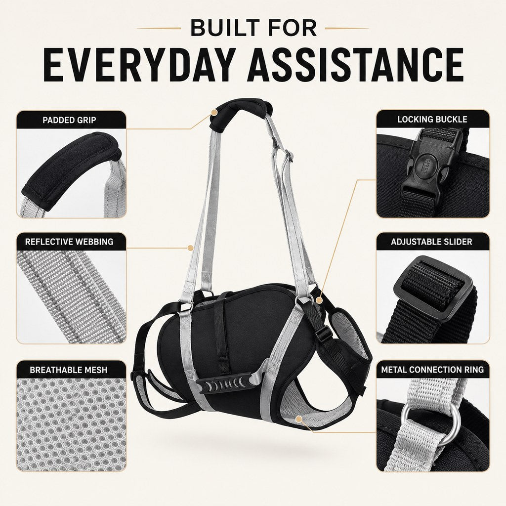 Full-Body Dog Lift Support Harness for Large Senior Dogs | Easier Stairs, Standing & Car Entry