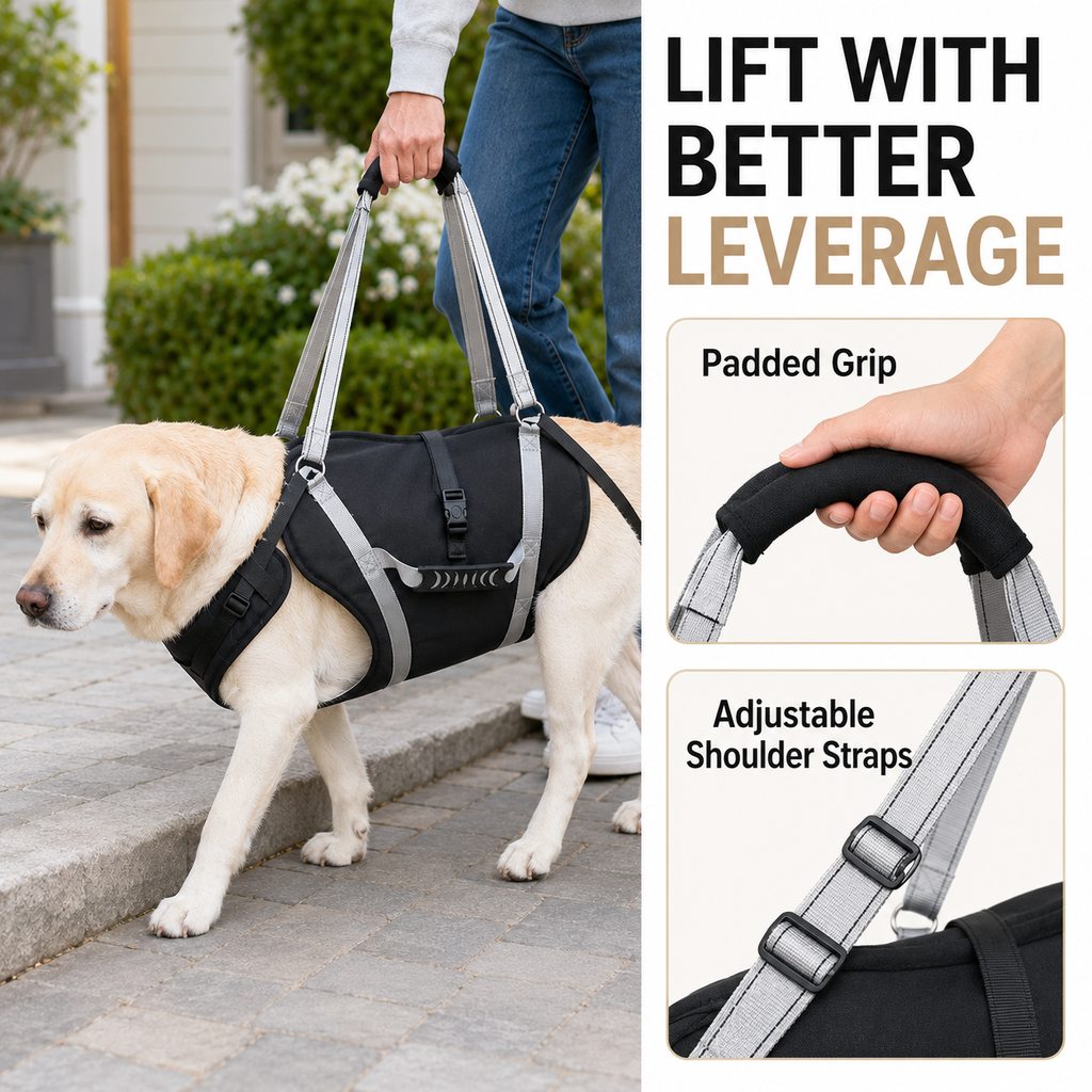 Full-Body Dog Lift Support Harness for Large Senior Dogs | Easier Stairs, Standing & Car Entry