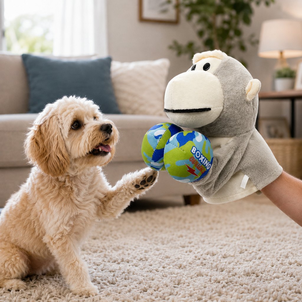 Interactive Boxing Pet Puppet for Indoor Play