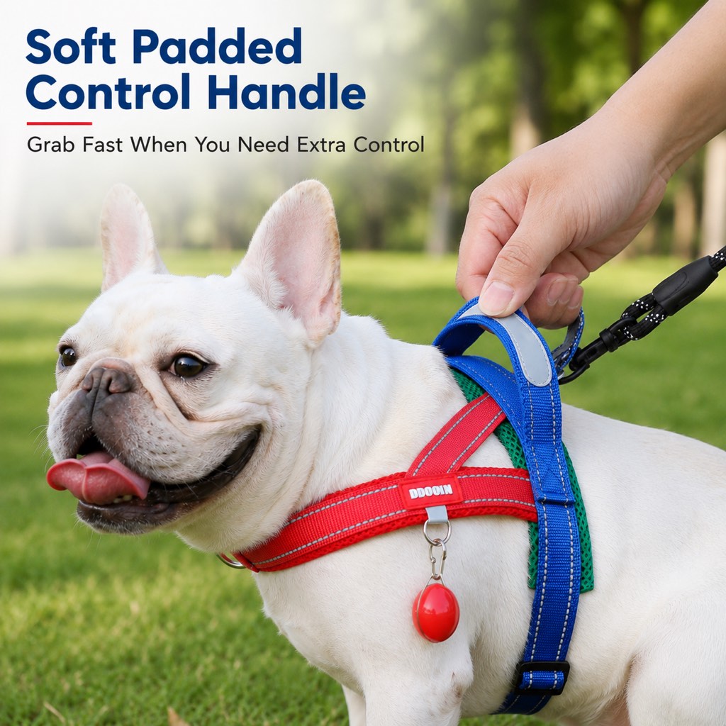 No-Choke French Bulldog Harness & Leash Set for Daily Walks