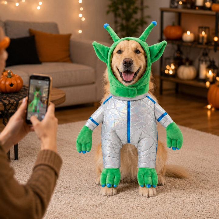 Green Alien Pet Costume for Dogs & Cats