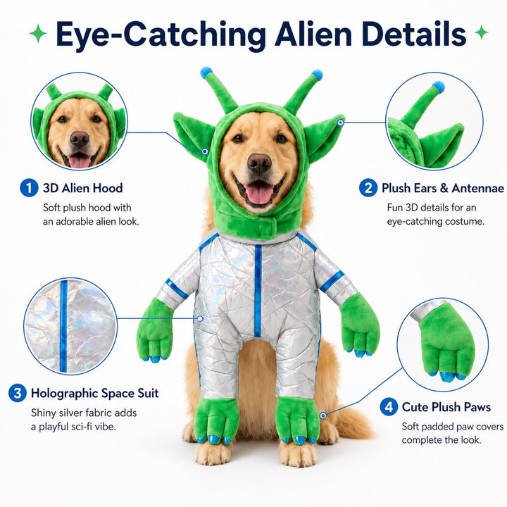 Green Alien Pet Costume for Dogs & Cats