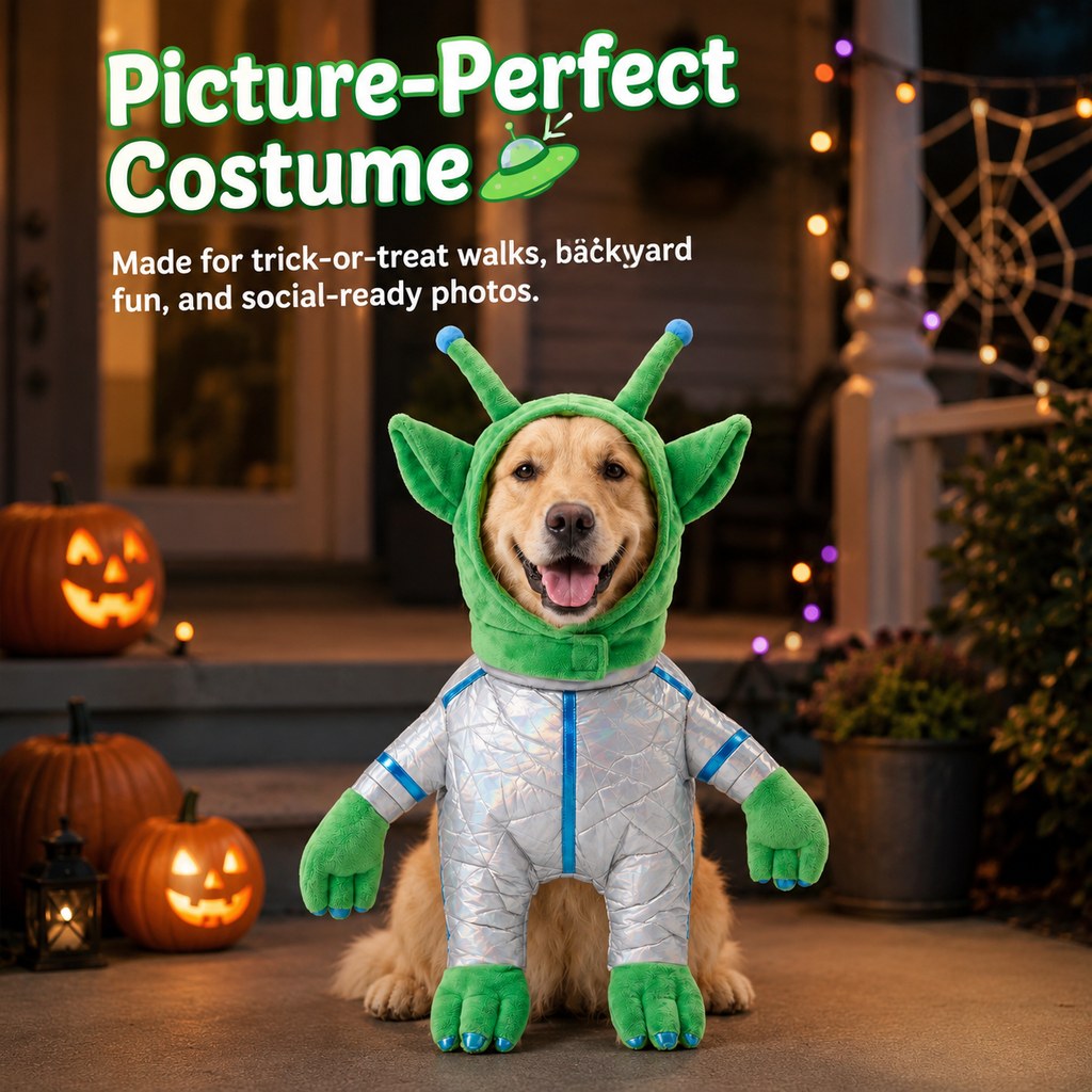 Green Alien Pet Costume for Dogs & Cats
