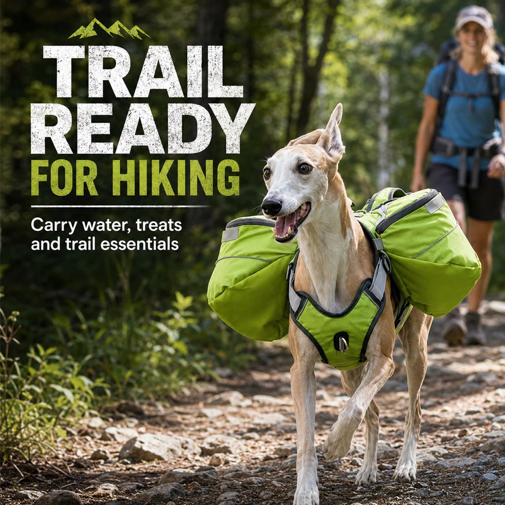 Dog Saddlebag Backpack Harness for Hiking & Camping