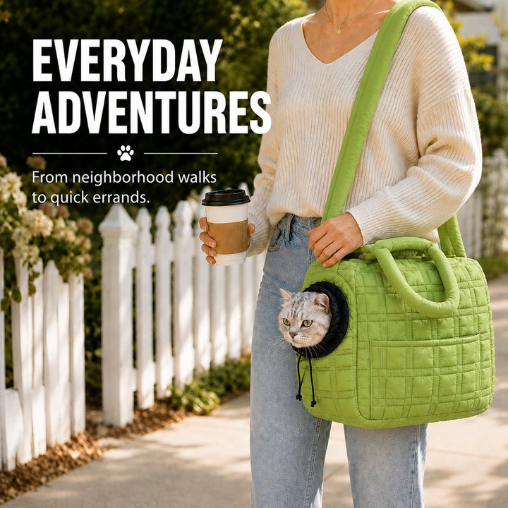 Quilted Pet Carrier Tote for Cats & Small Dogs