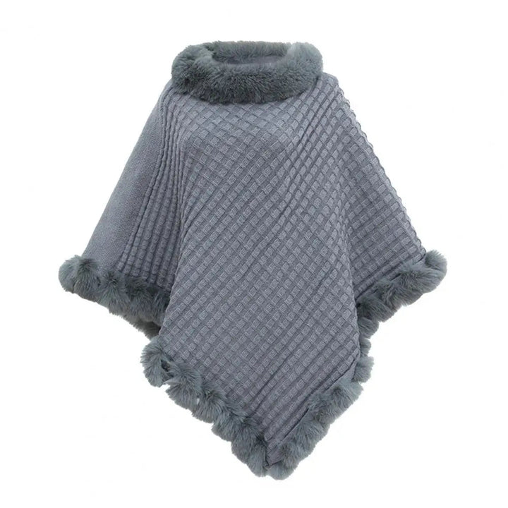 Faux Fur Shawl Cloak for Women