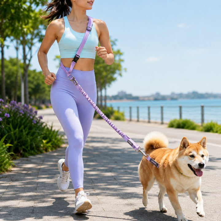 Hands-Free Shock-Absorbing Dog Leash for Running, Walking & Car Travel