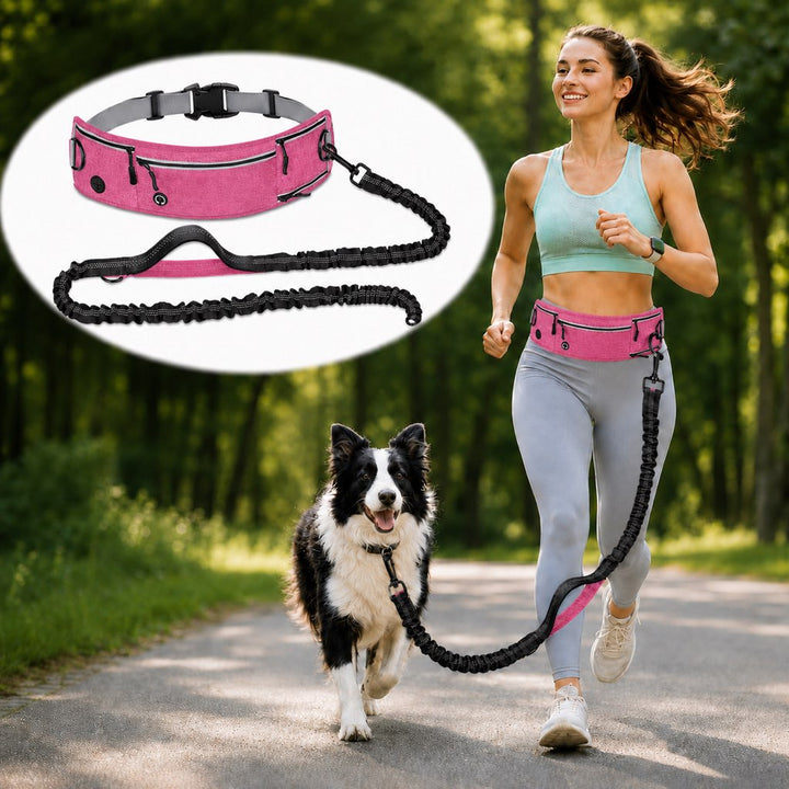 Hands-Free Dog Running Leash Waist Belt