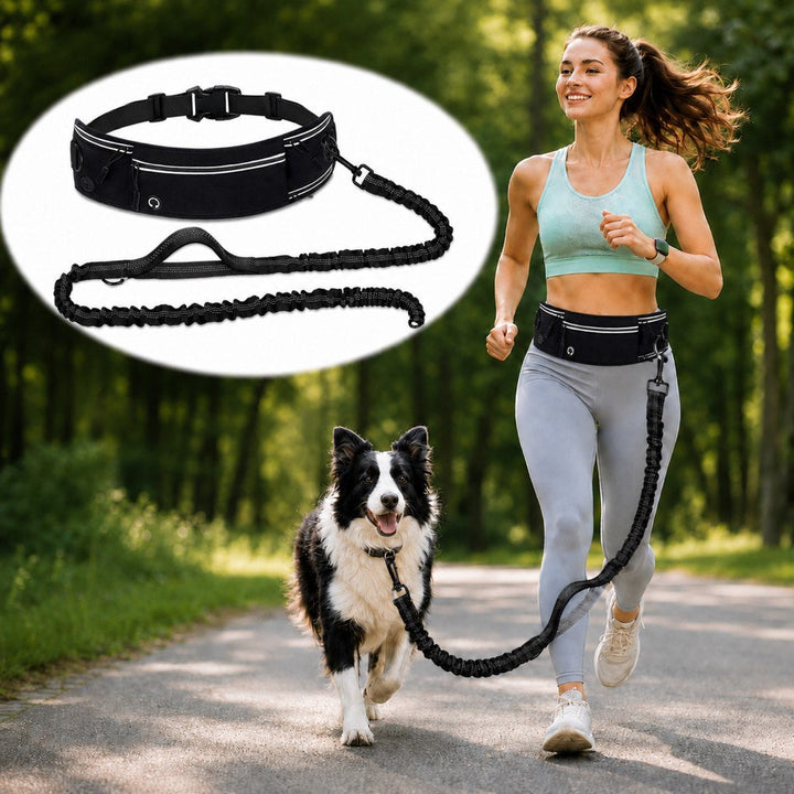 Hands-Free Dog Running Leash Waist Belt