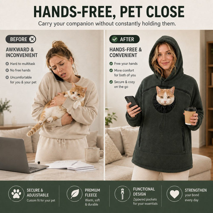 Hands-Free Pet Carrier Hoodie