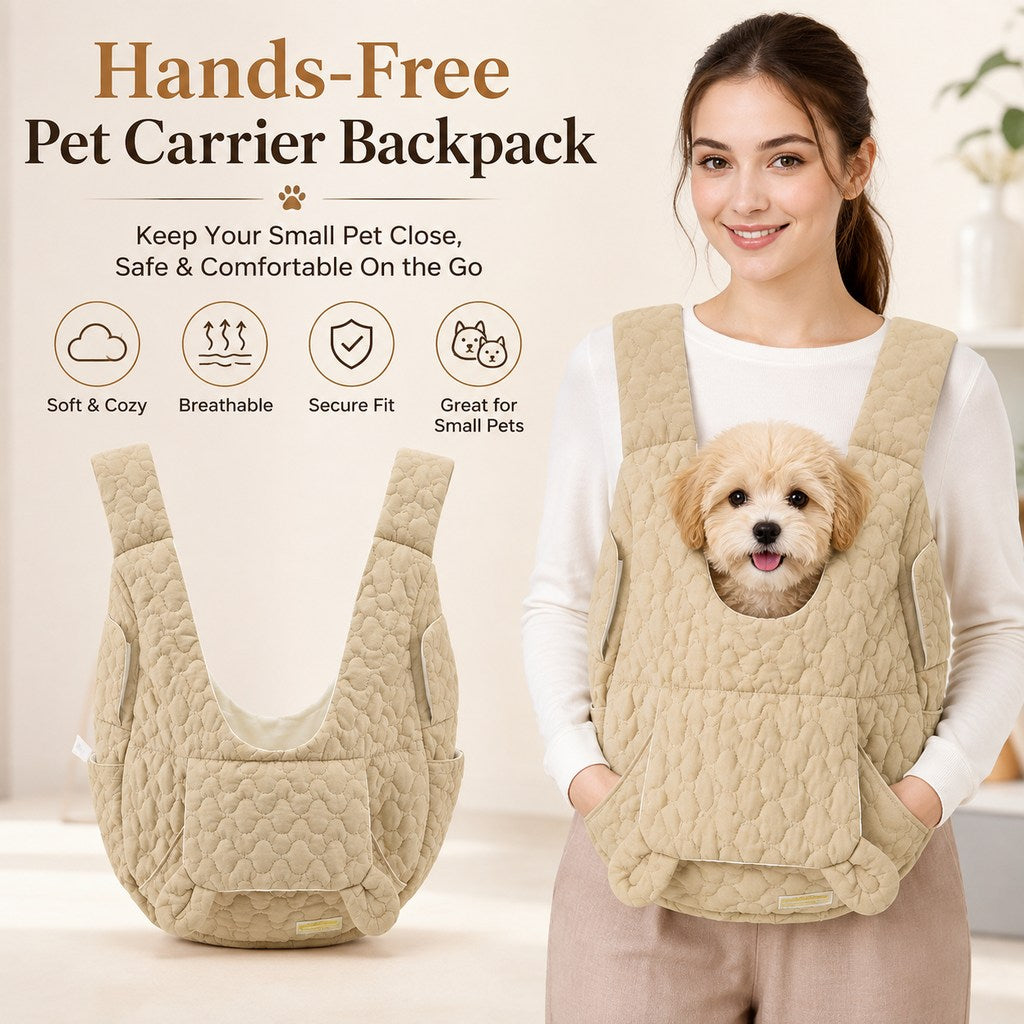 Hands-Free Front Pet Carrier Backpack for Small Dogs & Cats