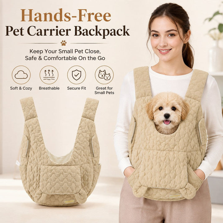 Hands-Free Front Pet Carrier Backpack for Small Dogs & Cats