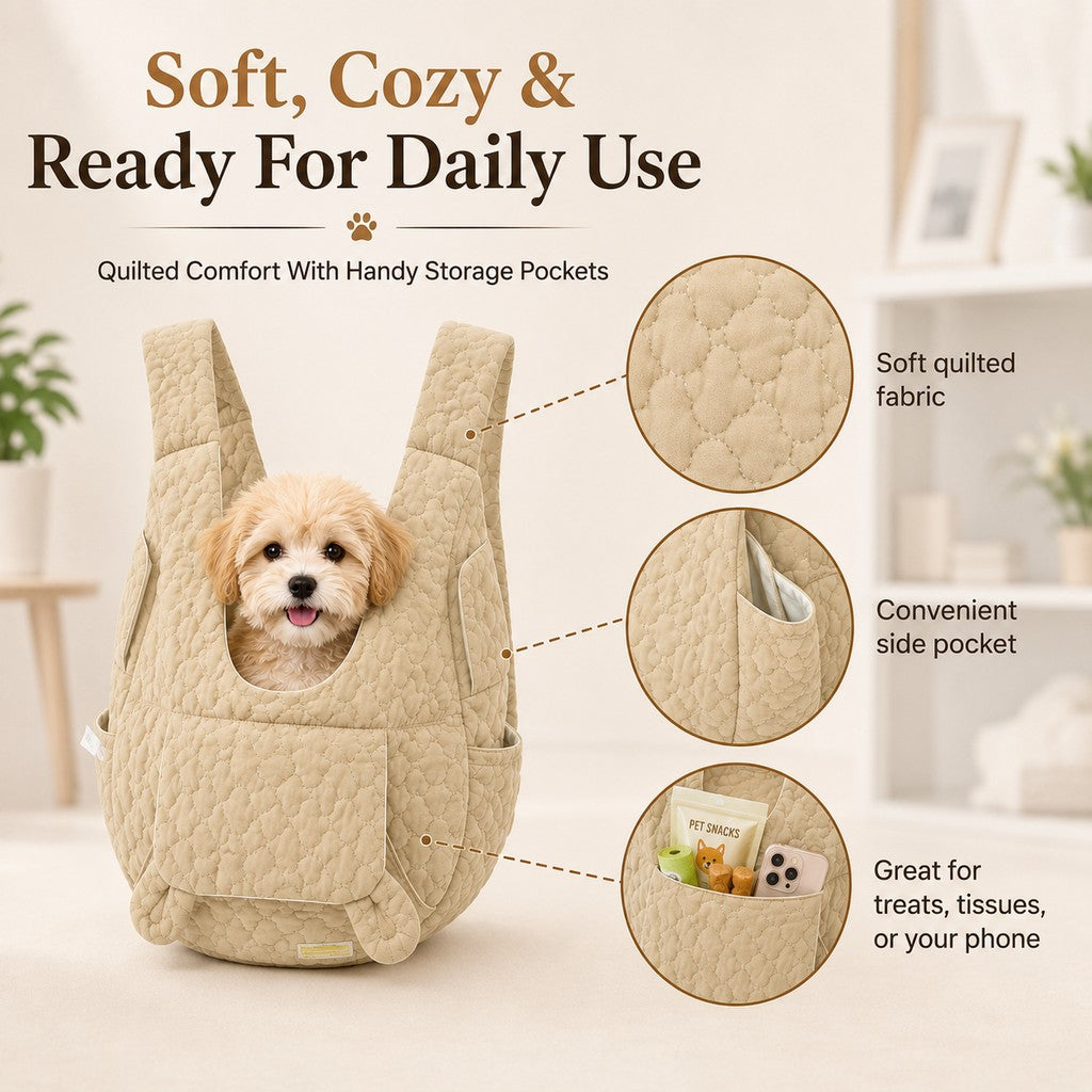 Hands-Free Front Pet Carrier Backpack for Small Dogs & Cats