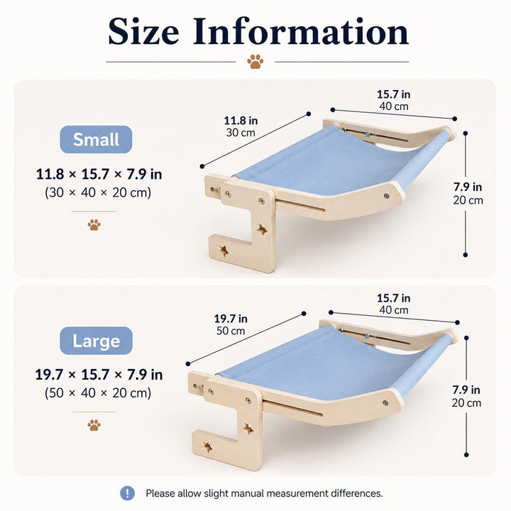 Bedside Hanging Cat Hammock Bed | Space-Saving Elevated Cat Lounge for Beds, Sofas & Windows