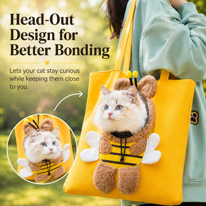 Head-Out Cat Carrier Tote for Walks & Vet Visits