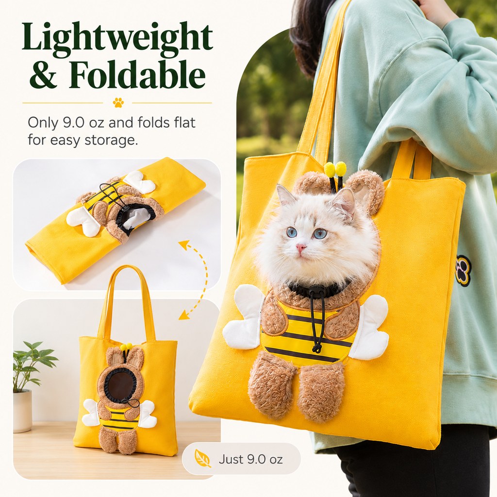 Head-Out Cat Carrier Tote for Walks & Vet Visits