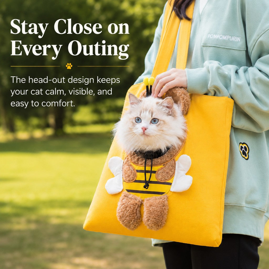 Head-Out Cat Carrier Tote for Walks & Vet Visits