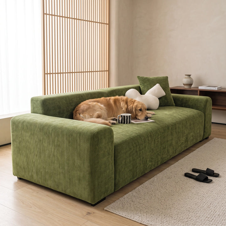 Herringbone Chenille Stretch Sofa Cover with Full Coverage Elastic Fit