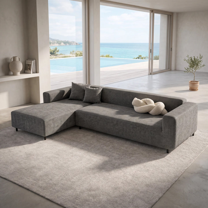 Herringbone Chenille Stretch Sofa Cover with Full Coverage Elastic Fit