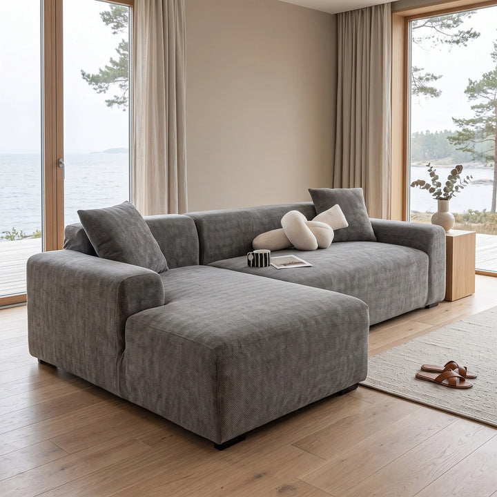 Herringbone Chenille Stretch Sofa Cover with Full Coverage Elastic Fit