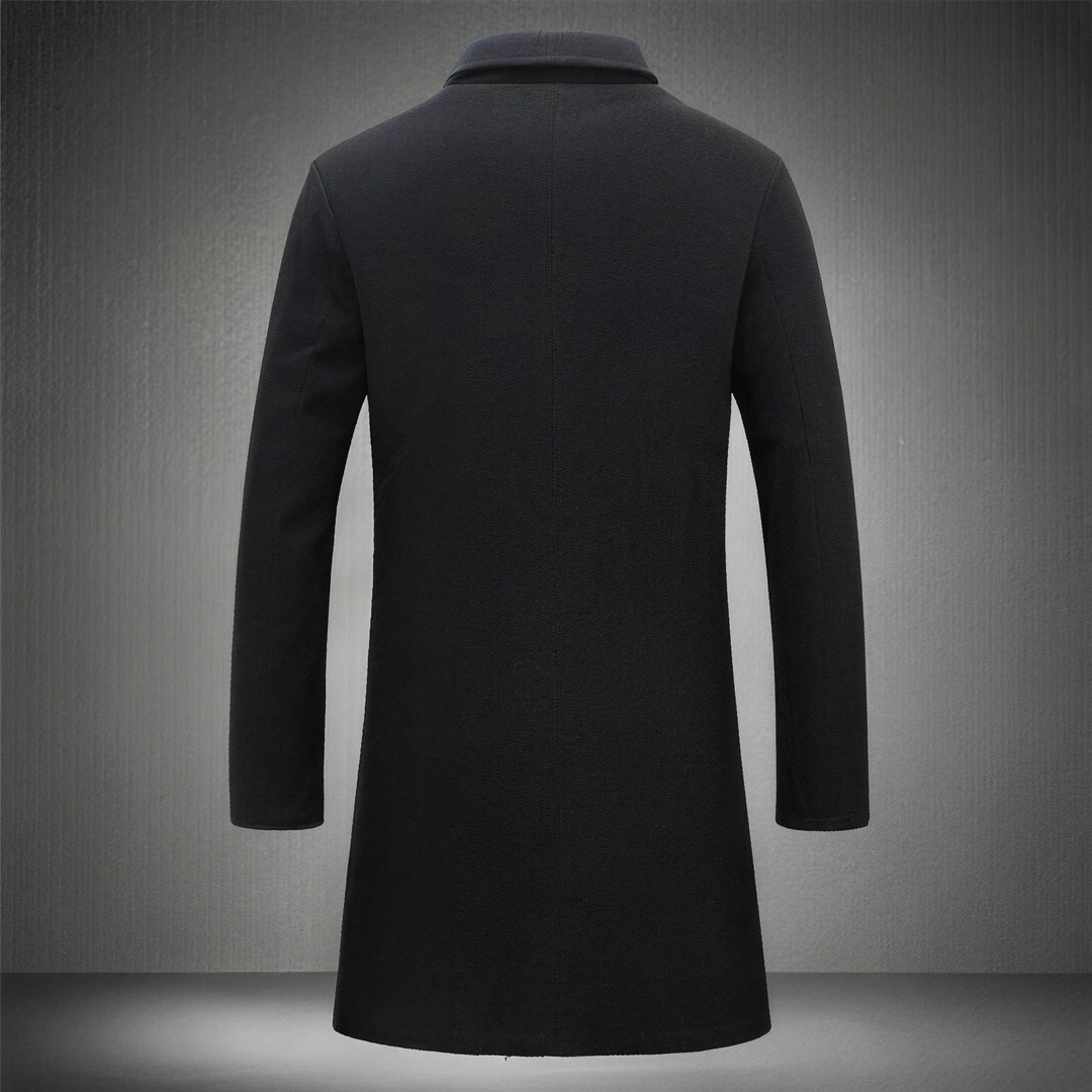 Long Formal Winter Overcoat for Men, Single Breasted Slim Fit (4)