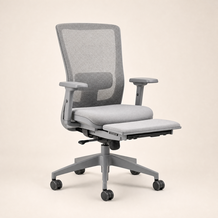 Lowell | Mesh Office Chair with Sliding Seat — Ash