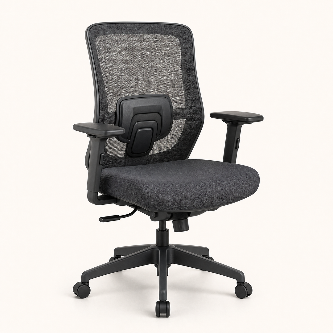 Kelvin | Mesh Office Chair with Adjustable Lumbar Support — Graphite