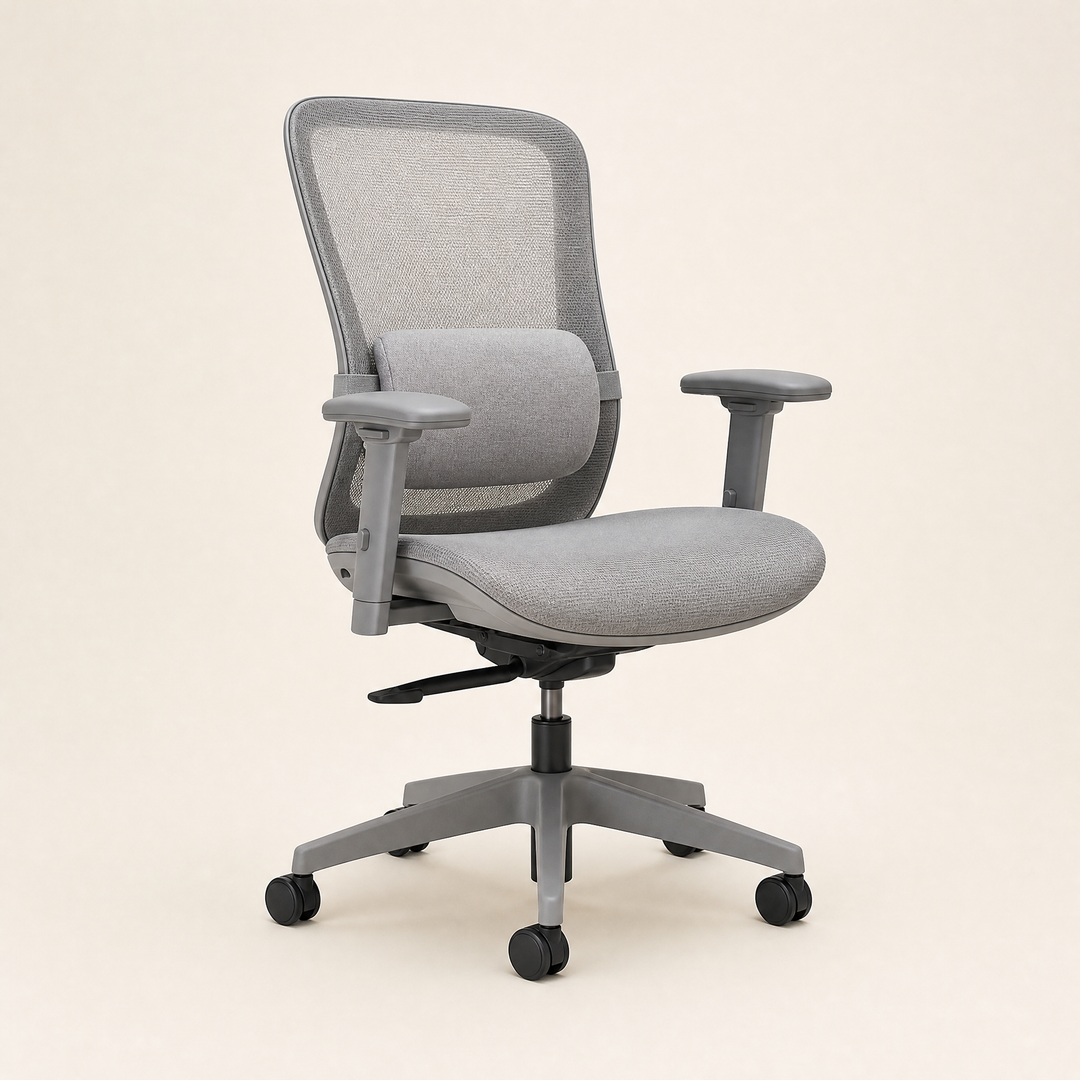 Fenton | Mesh Office Chair with Lumbar Cushion — Ash