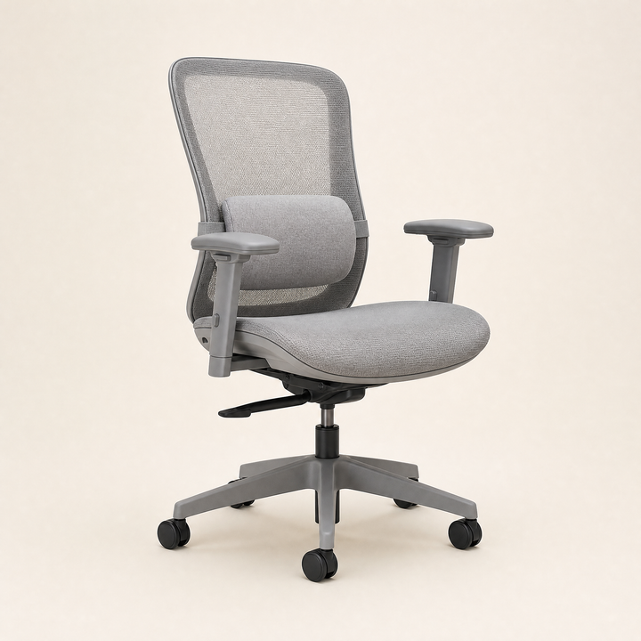 Fenton | Mesh Office Chair with Lumbar Cushion — Ash